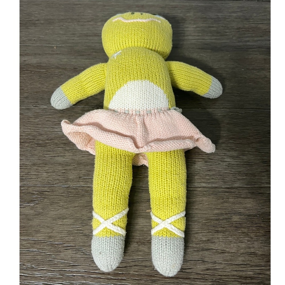 Blabla Lilipop‎ the Frog Plush Doll Yellow Green Ballerina Hand Knit